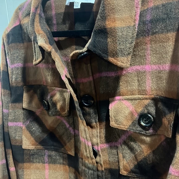 Women’s Brown Flannel Jacket - Picture 3 of 7